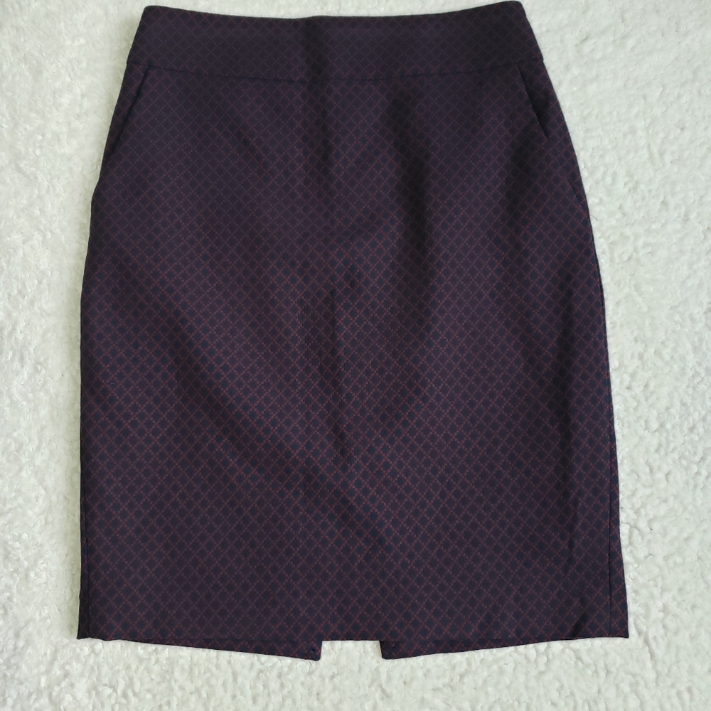 Express Burgundy & Navy Womens Skirt Pockets Size4
